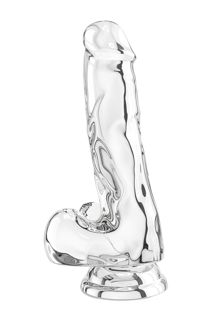 [10124-CLEAR] Clear Dildo TPE 16 cm