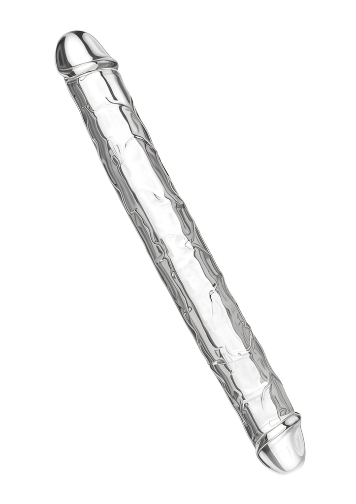 [10129-CLEAR] Clear Double Dong TPE 34.5 cm