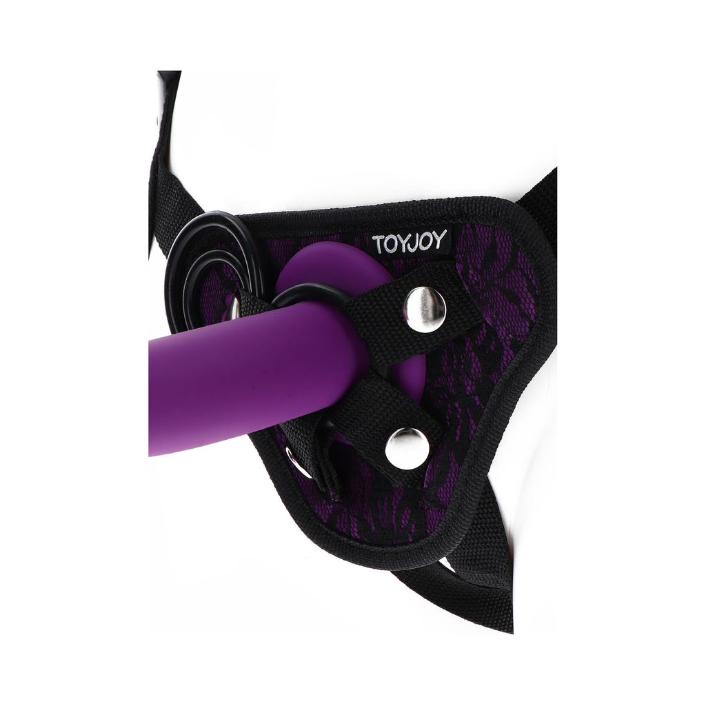 [10141-PURPLE] ToyJoy Strap-On Lace Harness