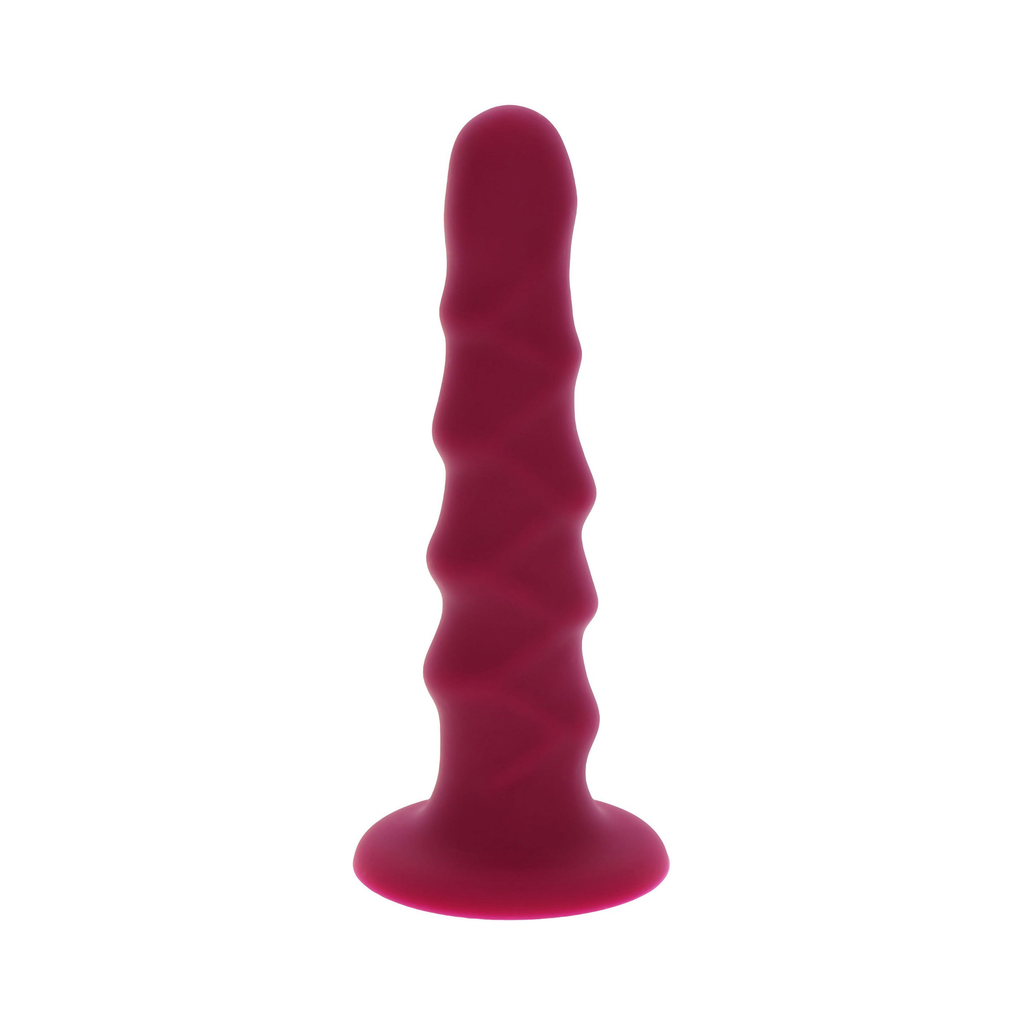 [10145-RED] ToyJoy Harness Dong Ribbed Silicone 16 cm
