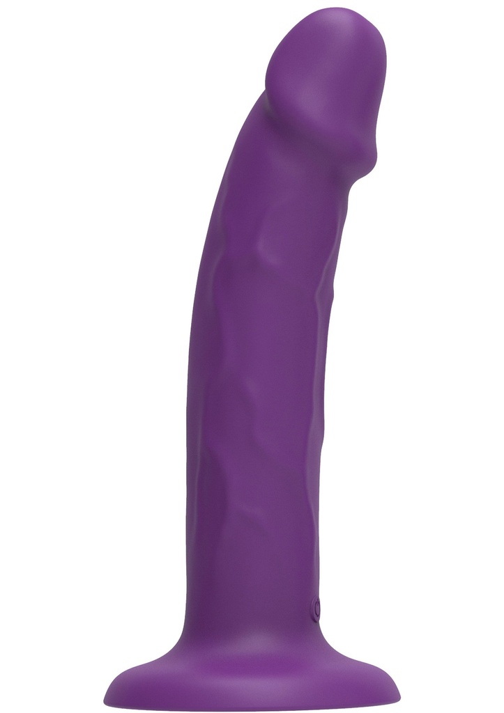 [10150-PURPLE] Harness Dong Vibrating Silicone 19.5 cm (PURPLE)