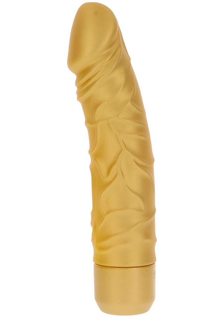 [10187-GOLD] Gold Dicker Original Vibrator 20 cm