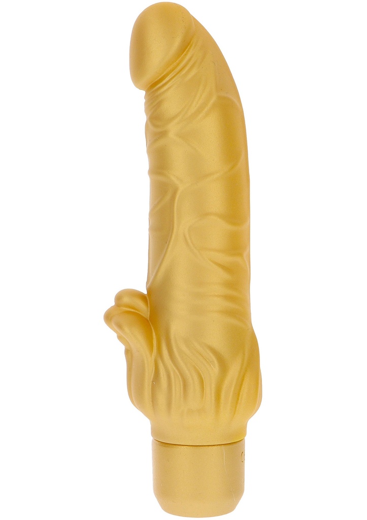 [10189-GOLD] Gold Dicker Stim Vibrator 22 cm