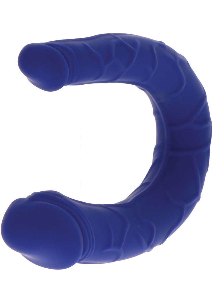 [10196-BLUE] Double Dong Realistic Mini Silicone