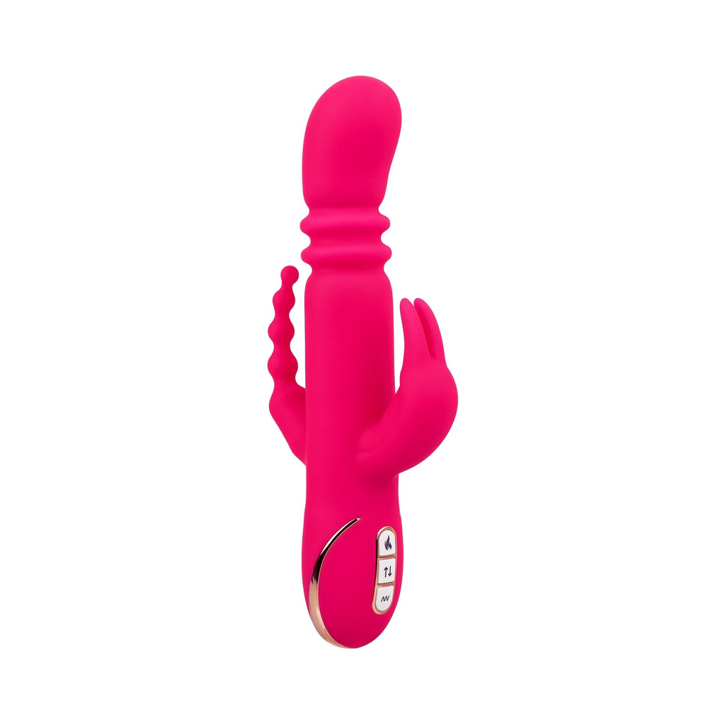 [12432-PINK] CalExotics Heated Silicone Triple Rabbit