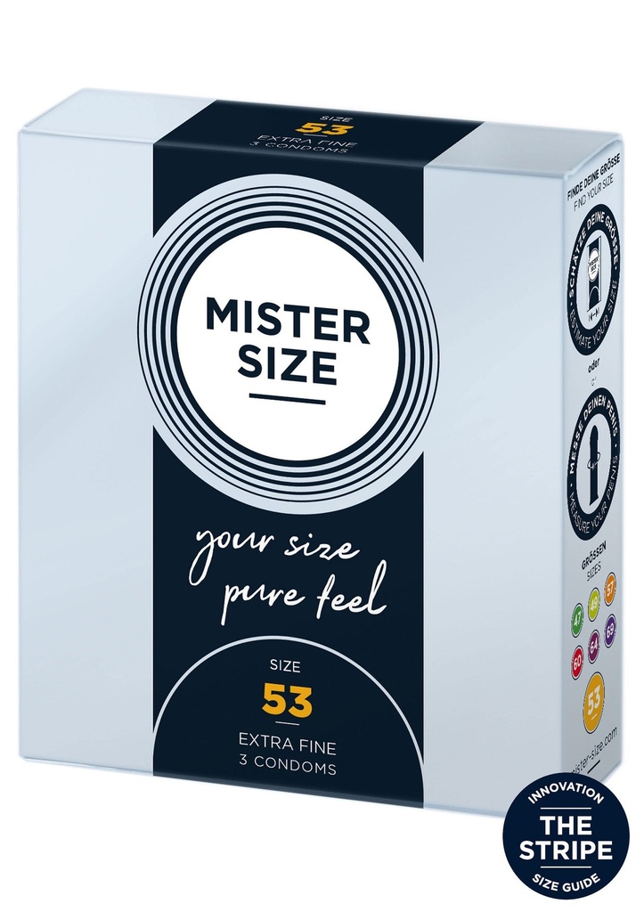[97112-NATUREL] MISTER SIZE 53mm Condoms 3pcs