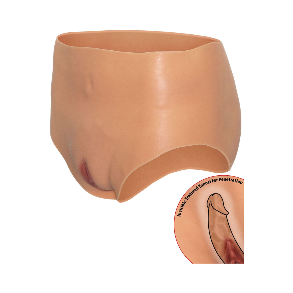 [16990-SKIN] Hidden Desire Open Vagina Brief High Waist