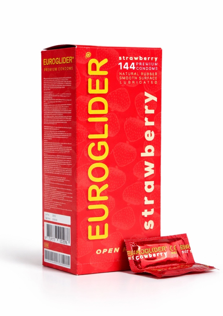 [96253-STRAWBERRY] Euroglider Strawberry 144 pcs (Natural Rubber Latex)