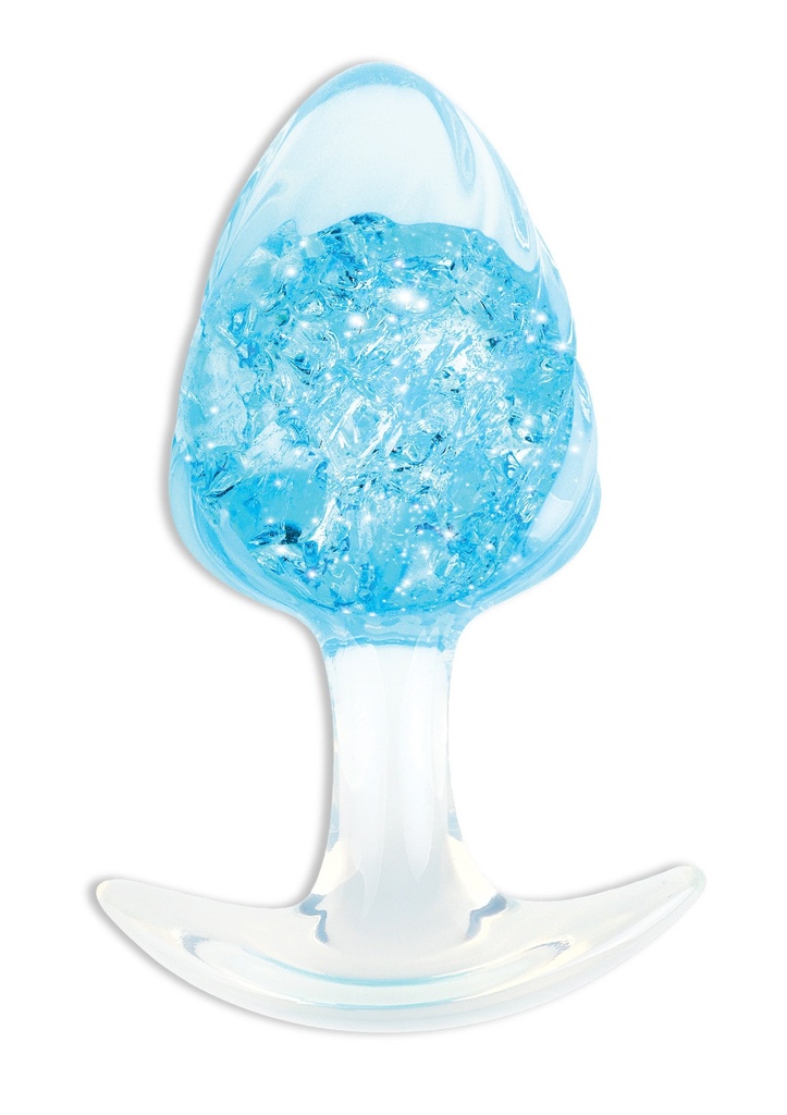 [10602-BLUE] Crystal Butt Plug Large