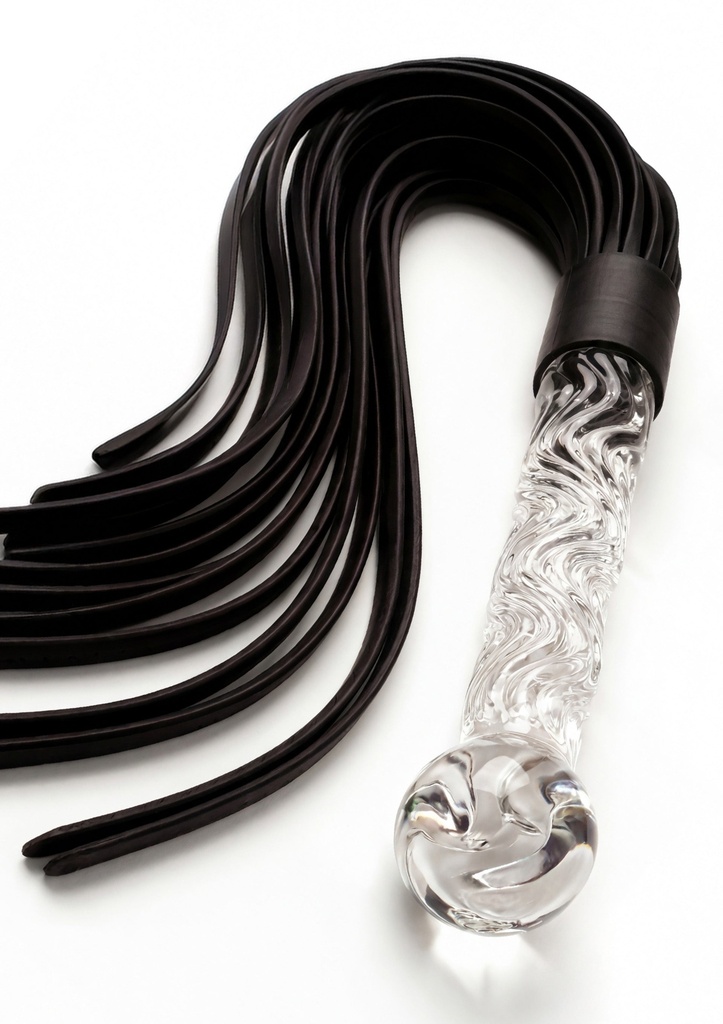 [10624-CLEAR] Crystal Leather Whip