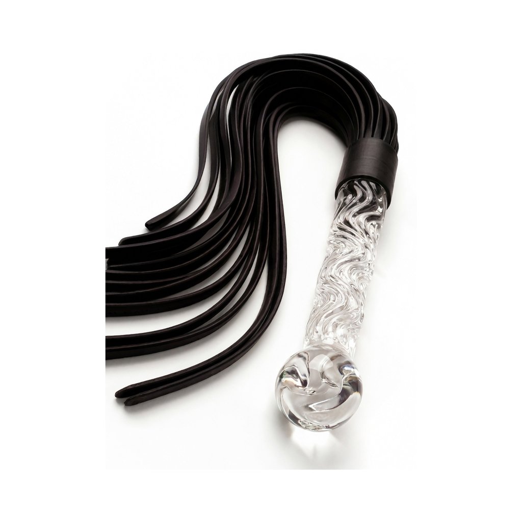 [10624-CLEAR] ToyJoy Crystal Leather Whip