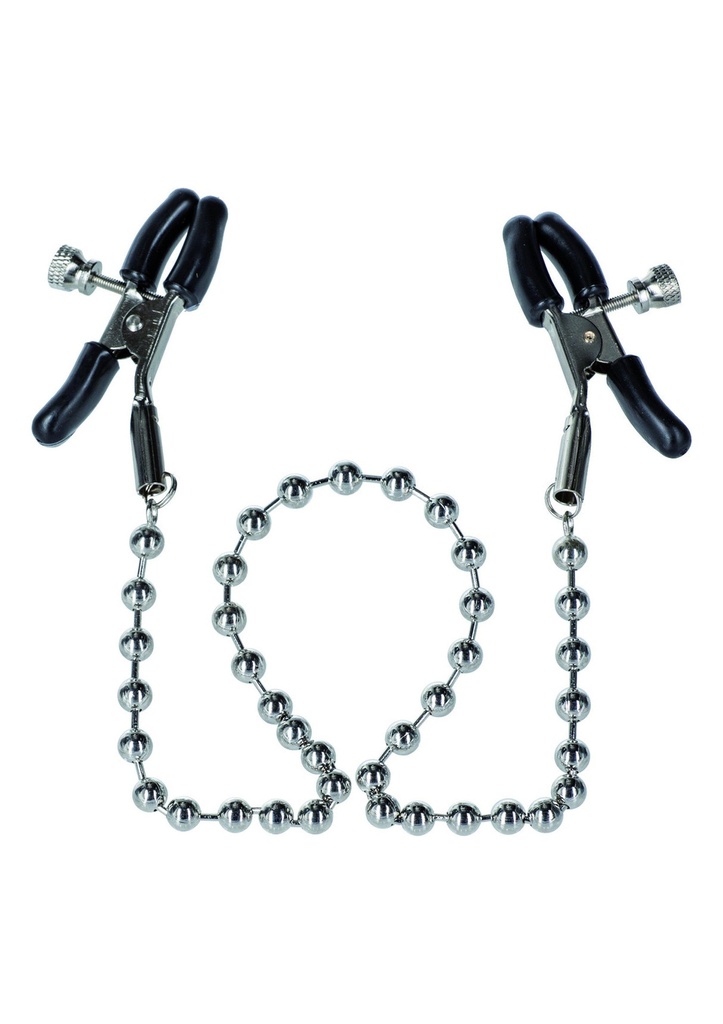 [12935-METAL] Silver Beaded Nipple Clamps