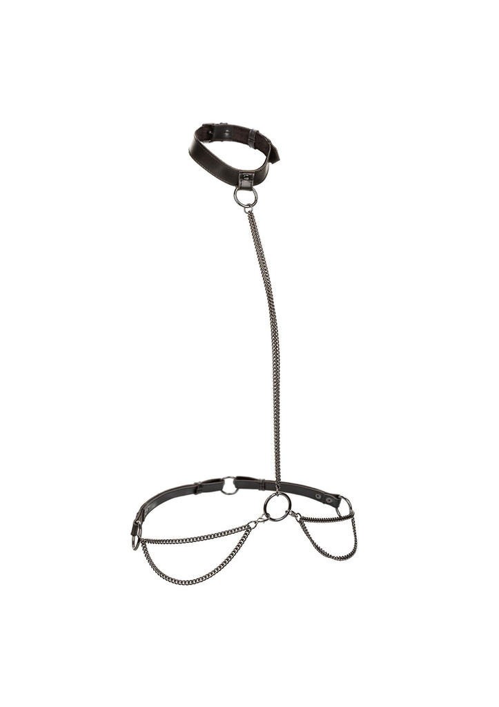 [16771-BLACK] Chain Halter & Collar