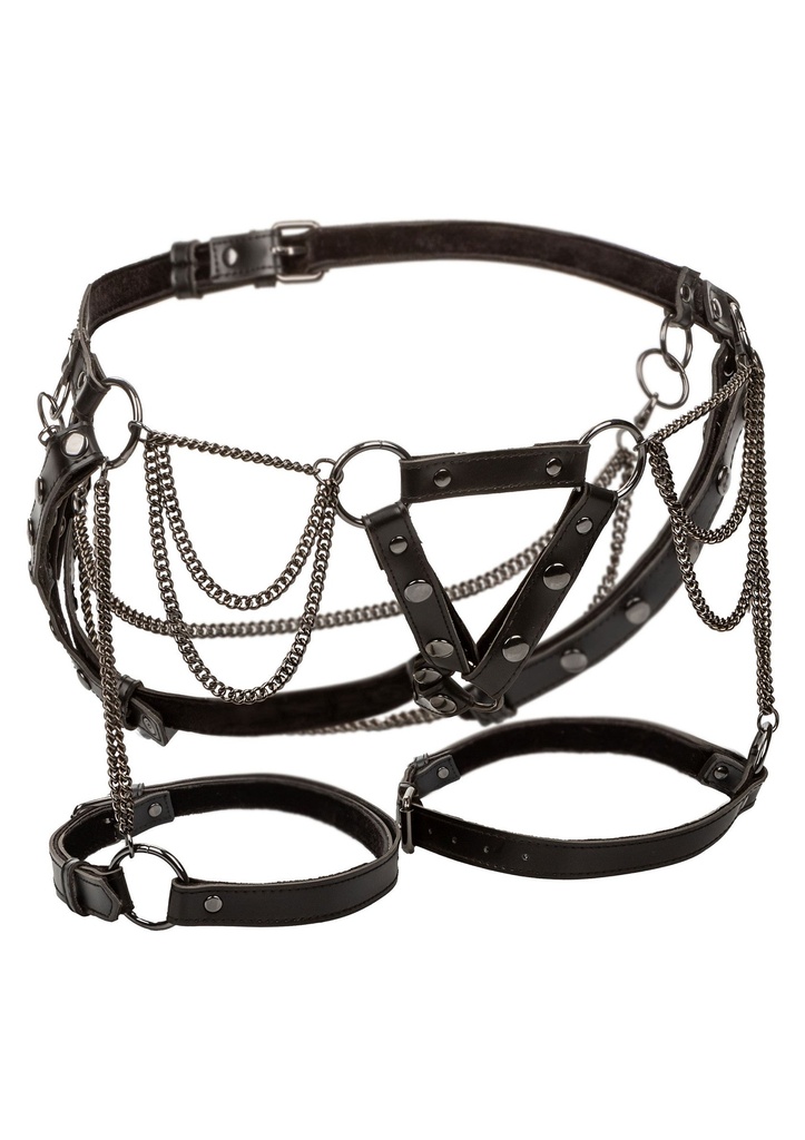 [16778-BLACK] Harness With Chains Plus
