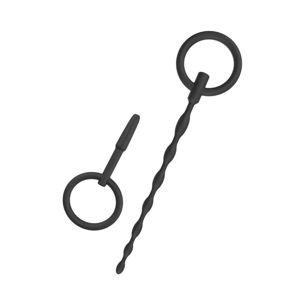 [16812-BLACK] Hidden Desire Penis Plug Set Small 2 pcs