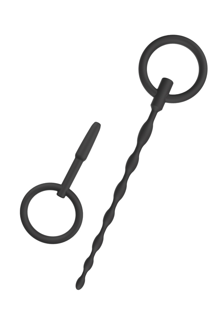 [16812-BLACK] Penis Plug Set Small 2 pcs