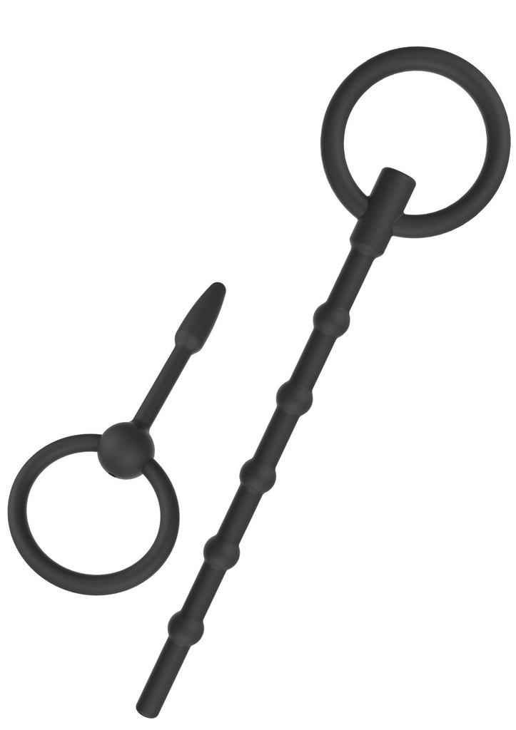[16813-BLACK] Penis Plug Set Large 2 pcs