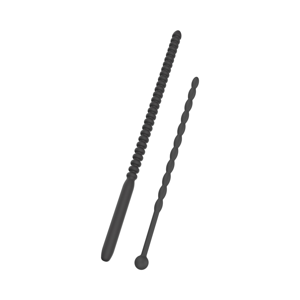 [16814-BLACK] Hidden Desire Ribbed Penis Dilator Set 2 pcs