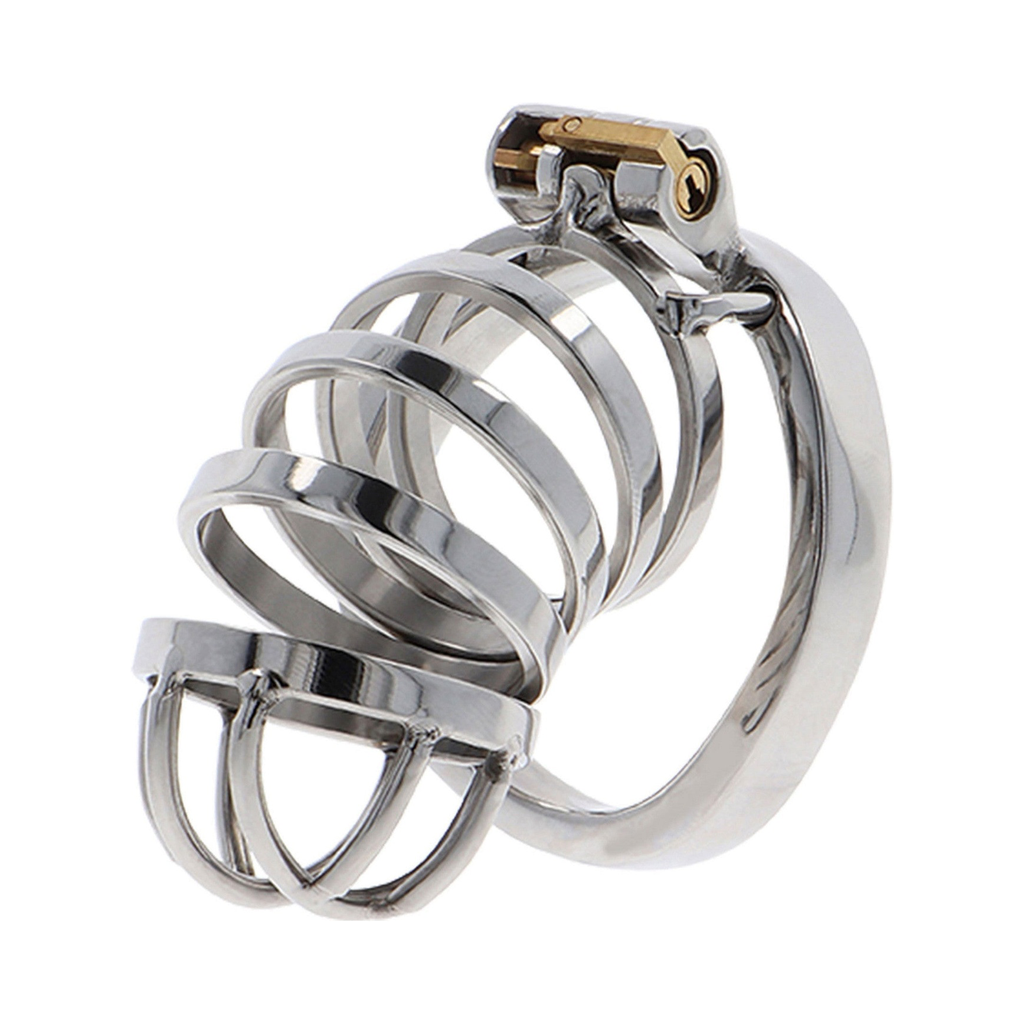 [16821-SILVER] Hidden Desire Chastity Cock Cage Metal