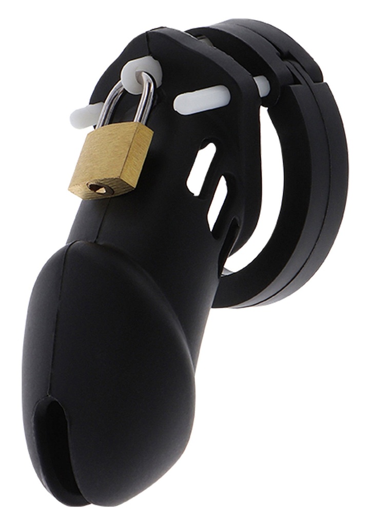 [16823-BLACK] Chastity Cock Cage Silicone Large