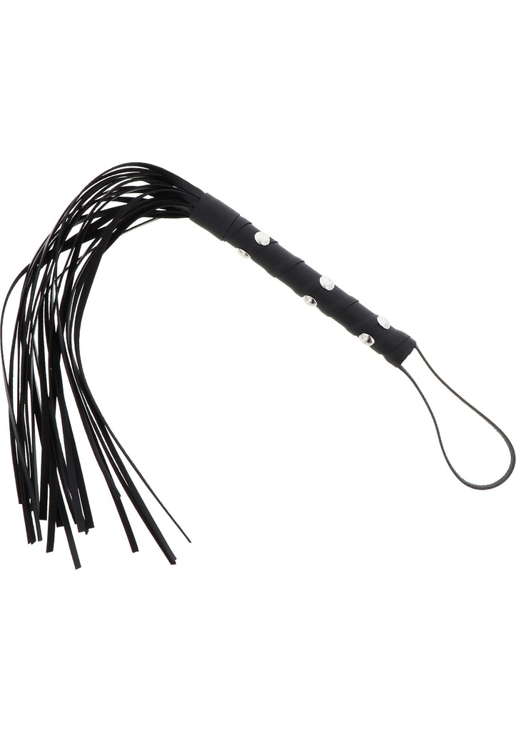 [16895-BLACK] Short Studded Flogger Whip