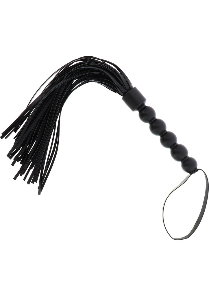 [16896-BLACK] Short Beaded Flogger Whip