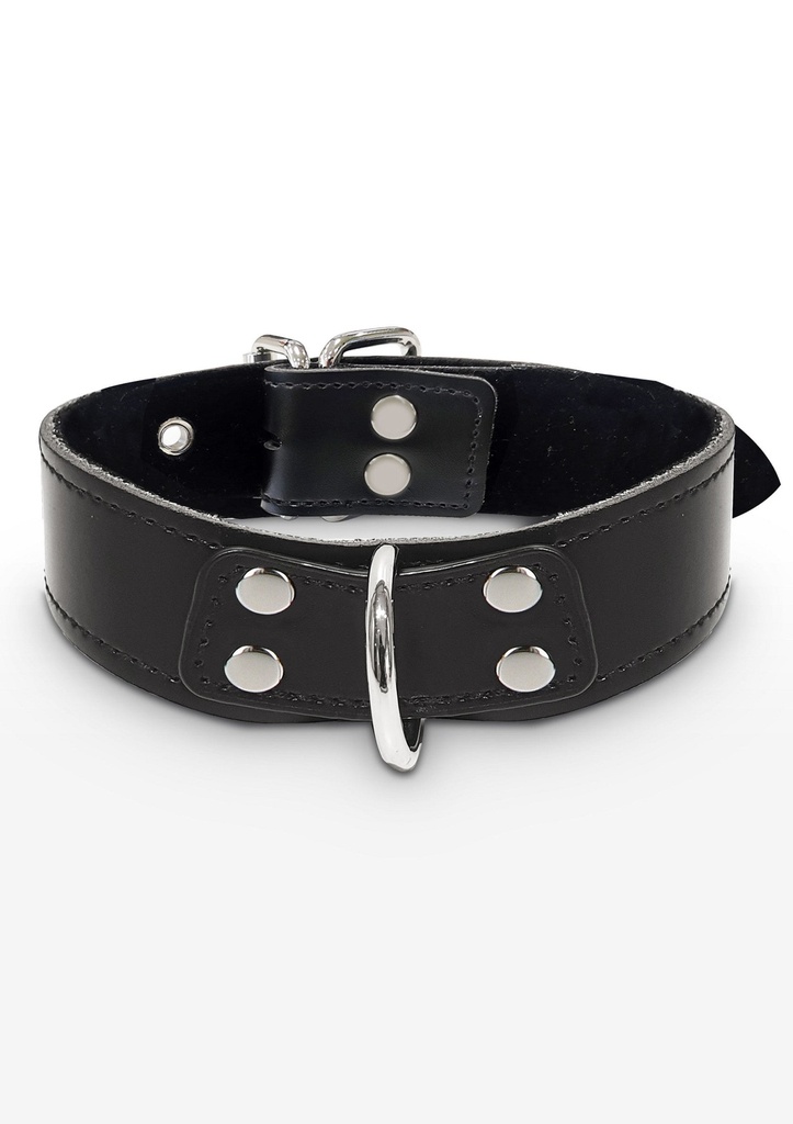[17102-BLACK] Elegant D-Ring Collar
