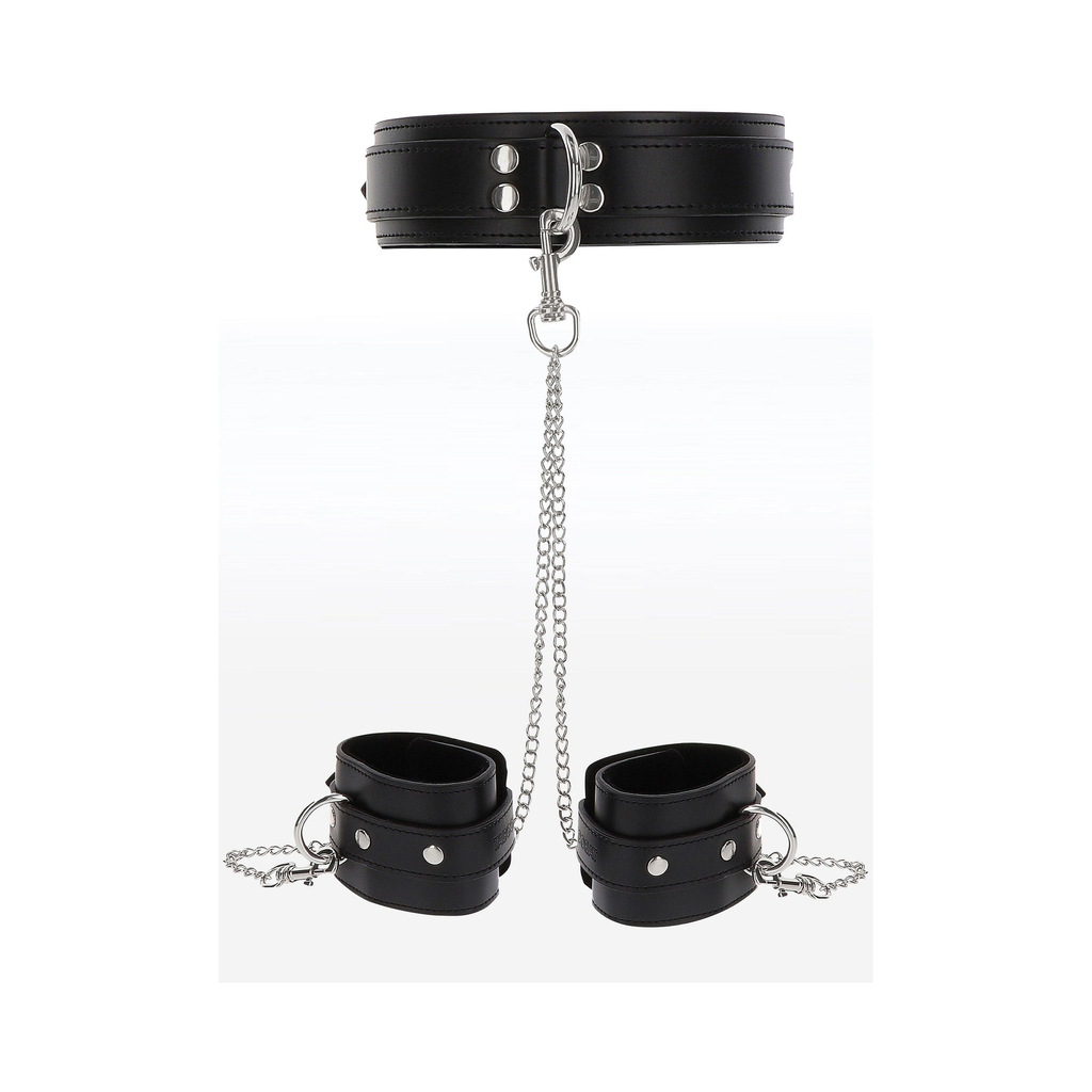 [17104-BLACK] Taboom Heavy Collar and Wrist Cuffs