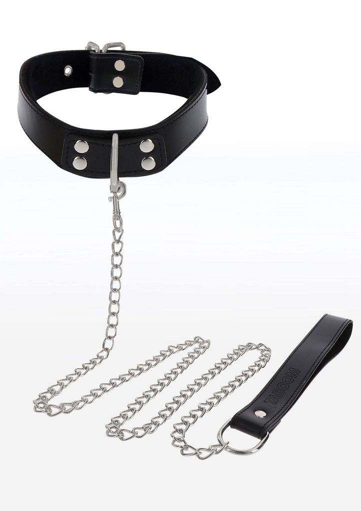 [17106-BLACK] Elegant Collar and Chain Leash