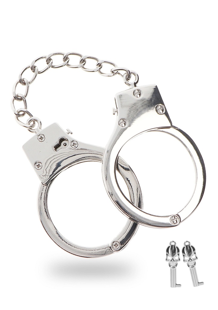 [17124-SILVER] Silver Plated BDSM Handcuffs