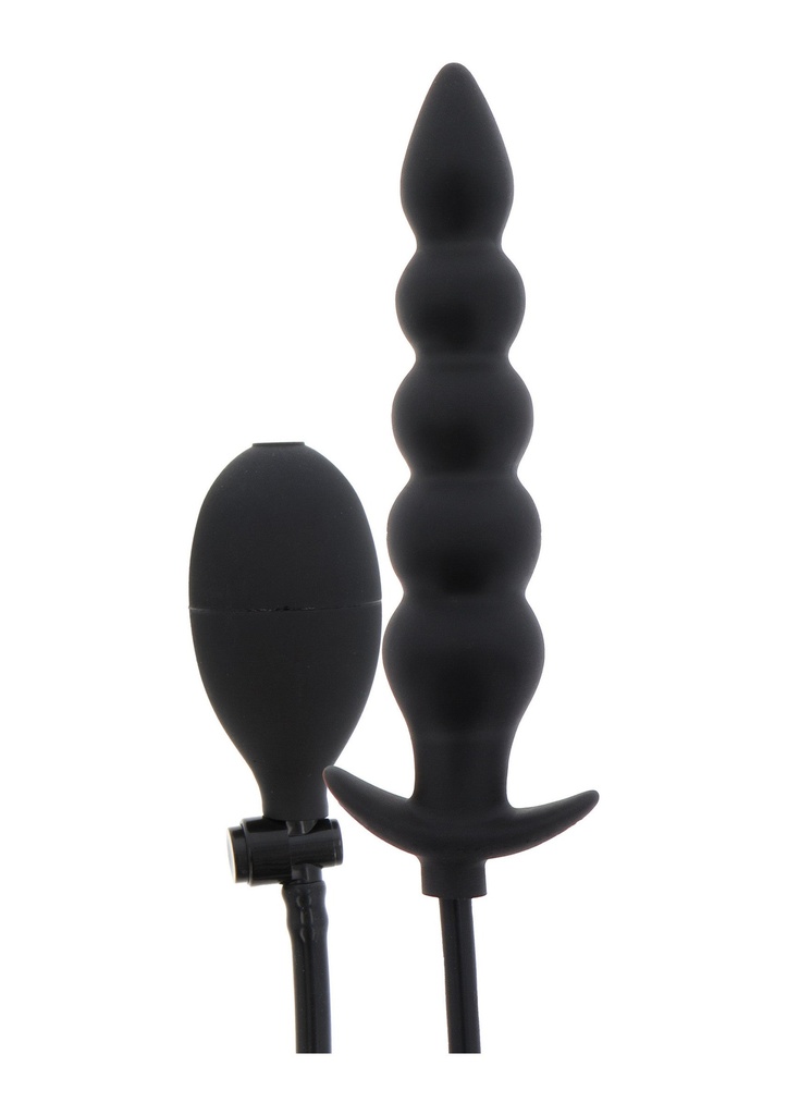 [16855-BLACK] Inflatable Ribbed Plug Advance