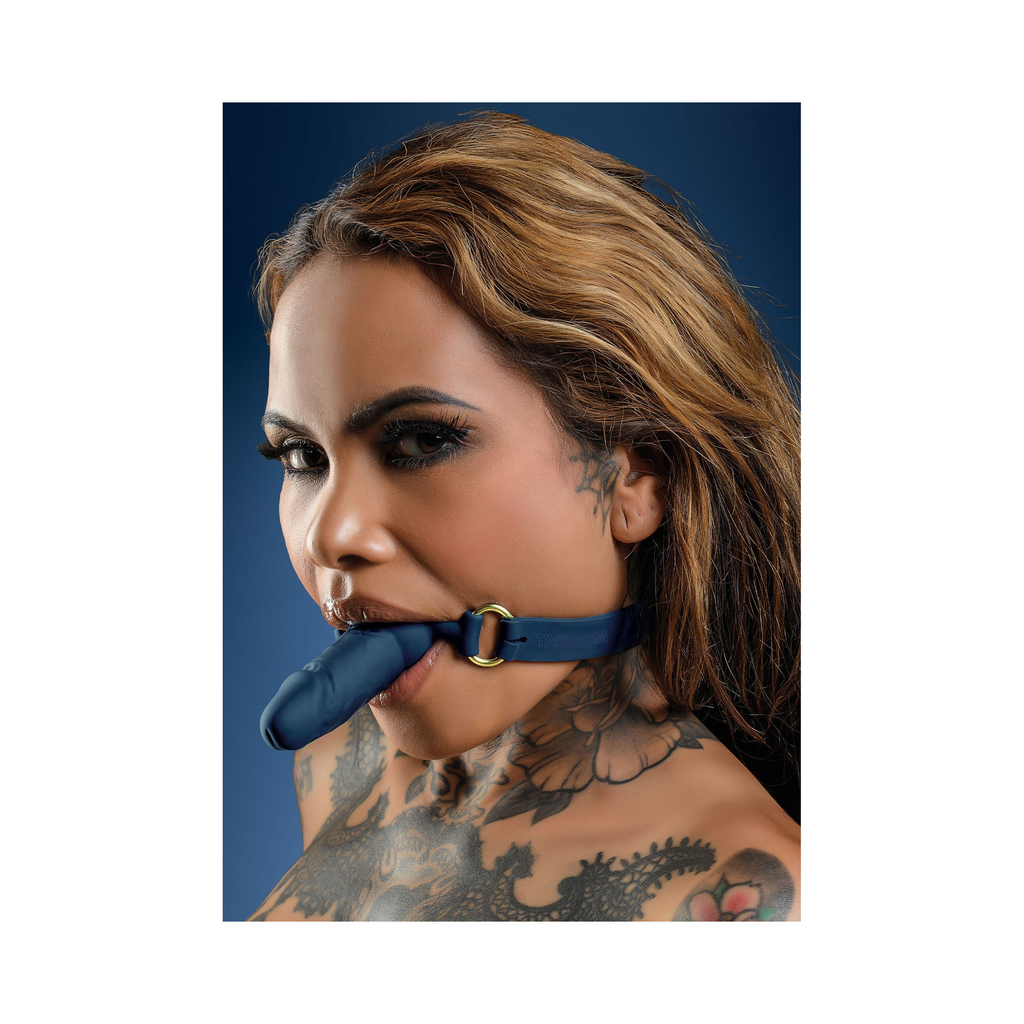 [17359-BLUE] Taboom Silicone Penis Ball Gag