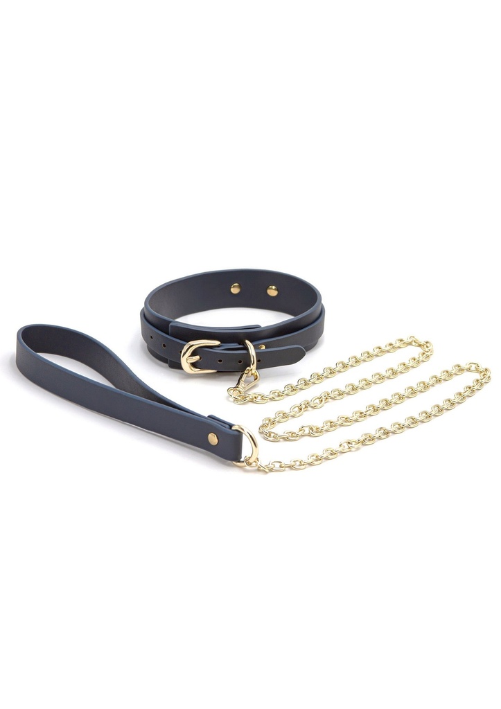 [18841-BLUE] Bondage Couture Collar & Leash