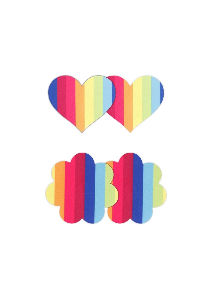 [19165-RAINBOW] Pasties Heart & Flower 2 Pair