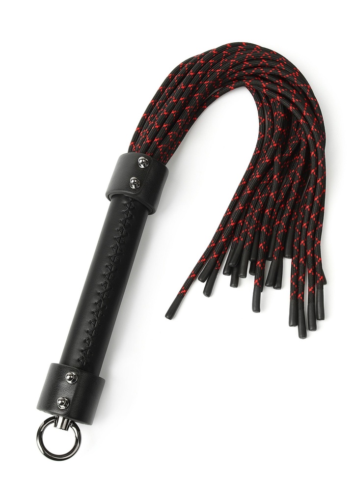 [20012-BLACK] Genuine Leather Knot Flogger