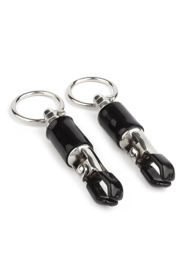 [38414-SILVER] Barrel Tit Clamps With Ring