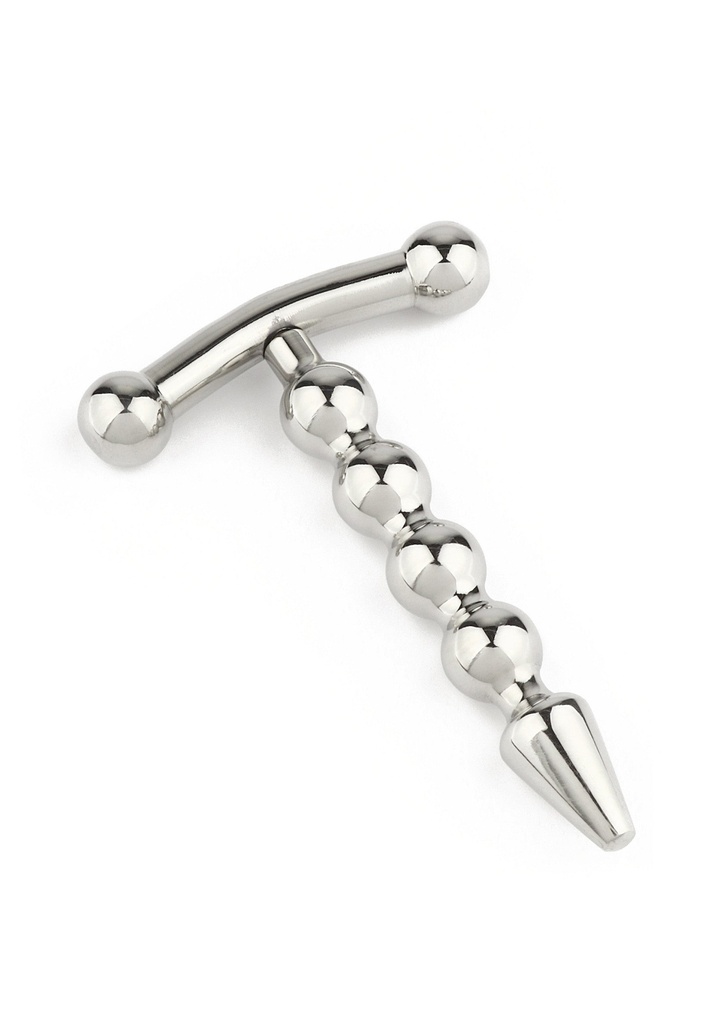 [38447-SILVER] Rod Ecstasy Beaded Penis Plug