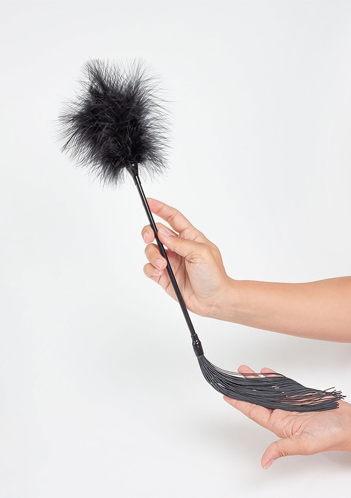 [44329-BLACK] Feather Tickler & Whip