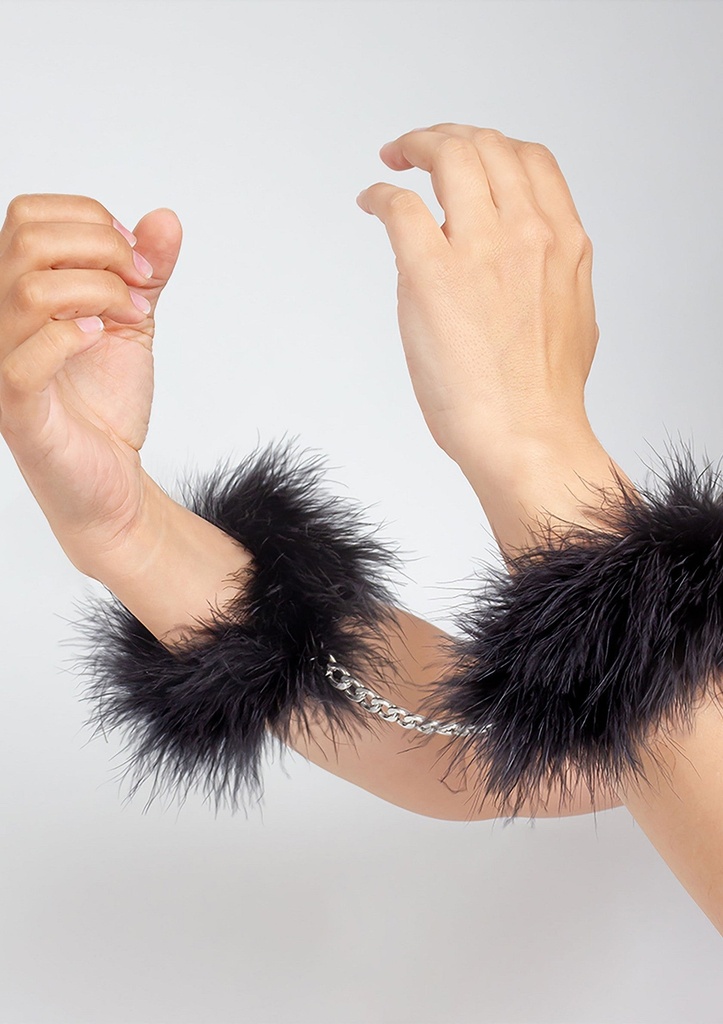 [44330-BLACK] Marabou Handcuffs