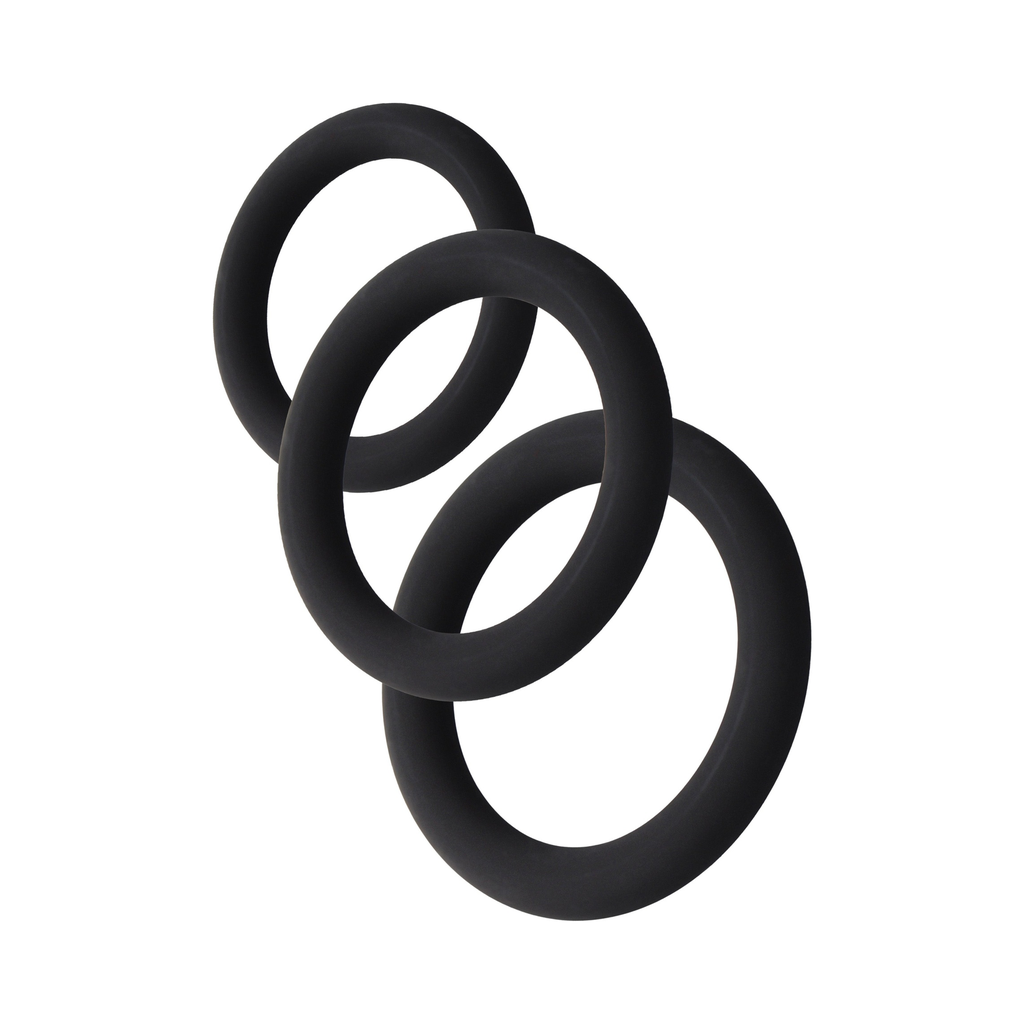 [20504-BLACK] Hidden Desire Stamina Starter C-Rings 3 Pcs Set