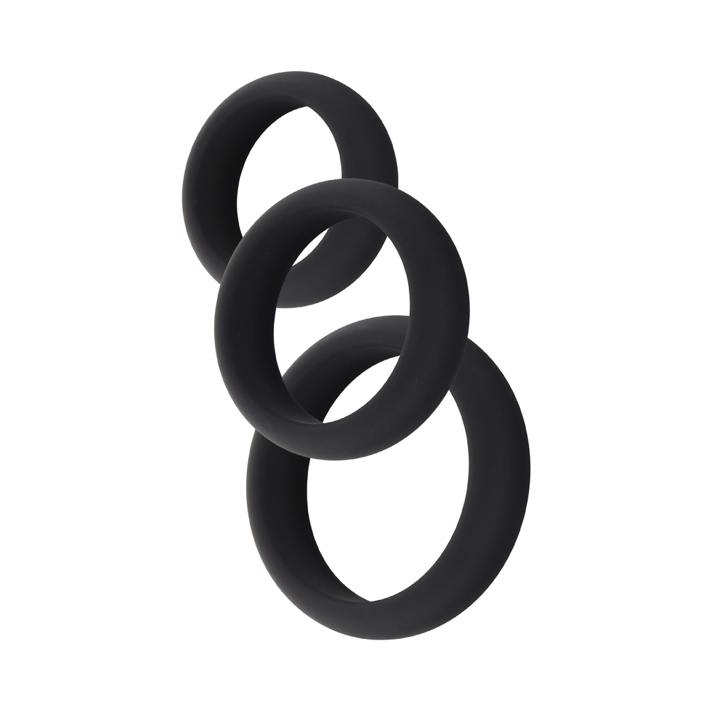 [20505-BLACK] Hidden Desire Stamina Premium C-Rings 3 Pcs Set