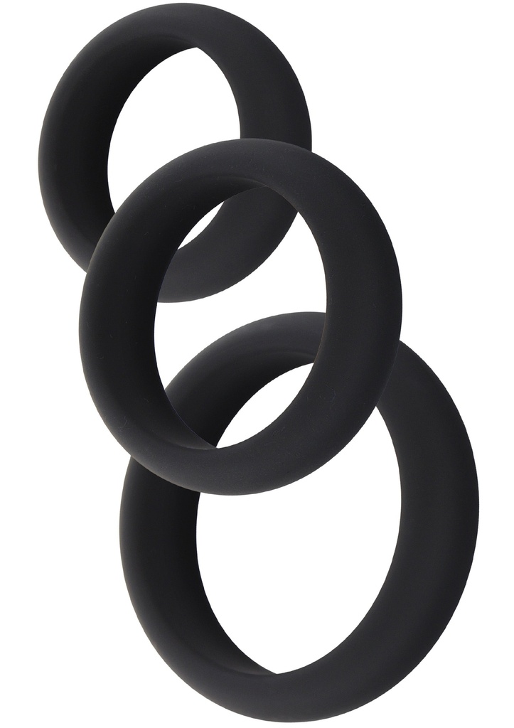 [20505-BLACK] Stamina Premium C-Rings 3 Pcs Set