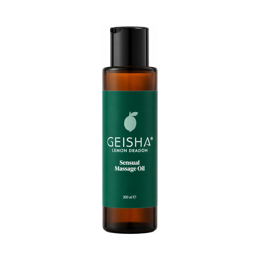 [90607-LEMON-200] Geisha Sensual Massage Oil 200 ml (LEMON)