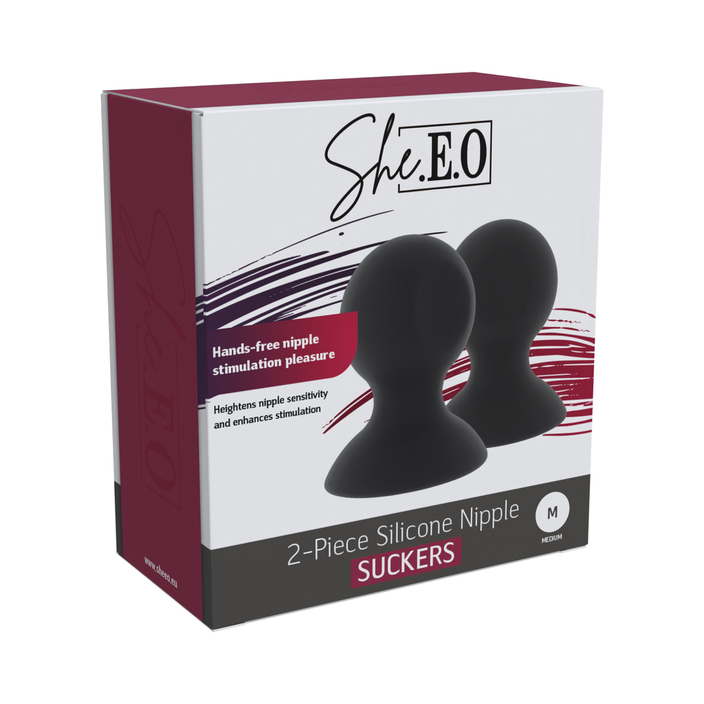 [20258-BLACK] She.E.O Silicone Nipple Suckers M