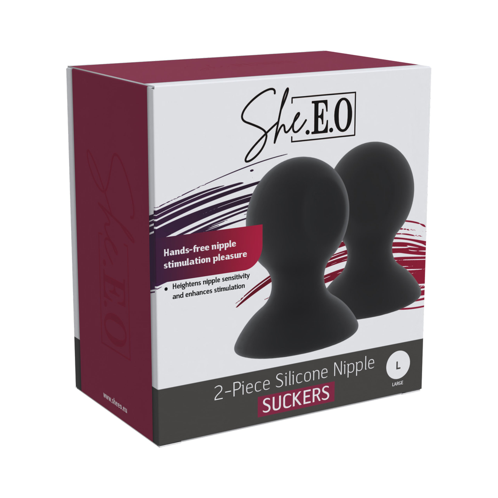[20259-BLACK] She.E.O Silicone Nipple Suckers L
